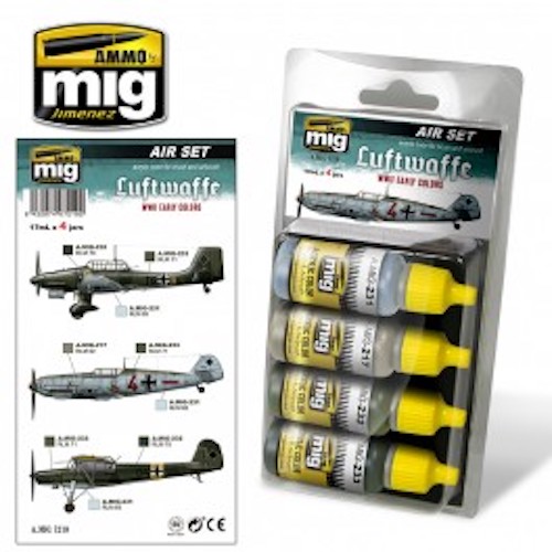 Ammo Mig A.MIG7210 Luftwaffe WWII Early colours Acrylic Paint Set